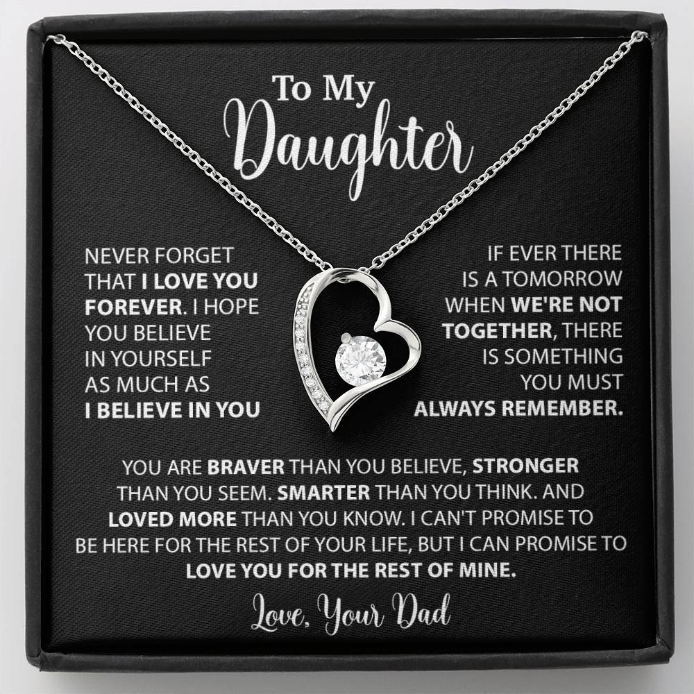 To My Daughter Necklace Gift for Daughter from Dad,Daughter Father Necklace 14_4_Black
