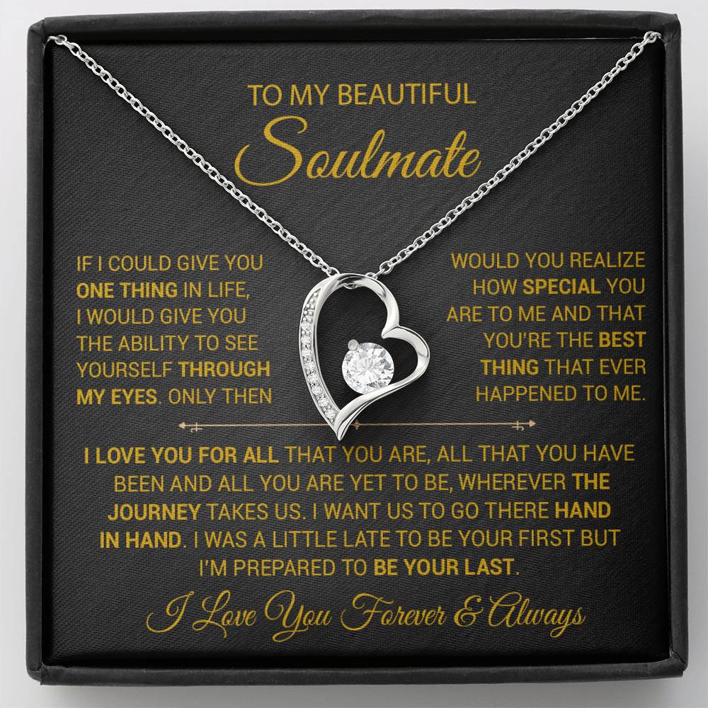 To My Soulmate Necklace, Gift For Wife Girlfriend From Husband, Christmas Gift 9_9_Gold