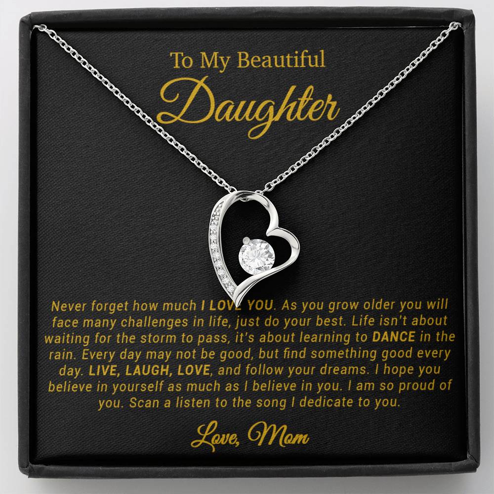 To My Daughter Necklace, Gift for Daughter from mom, Daughter mother Necklace 20_4_Gold