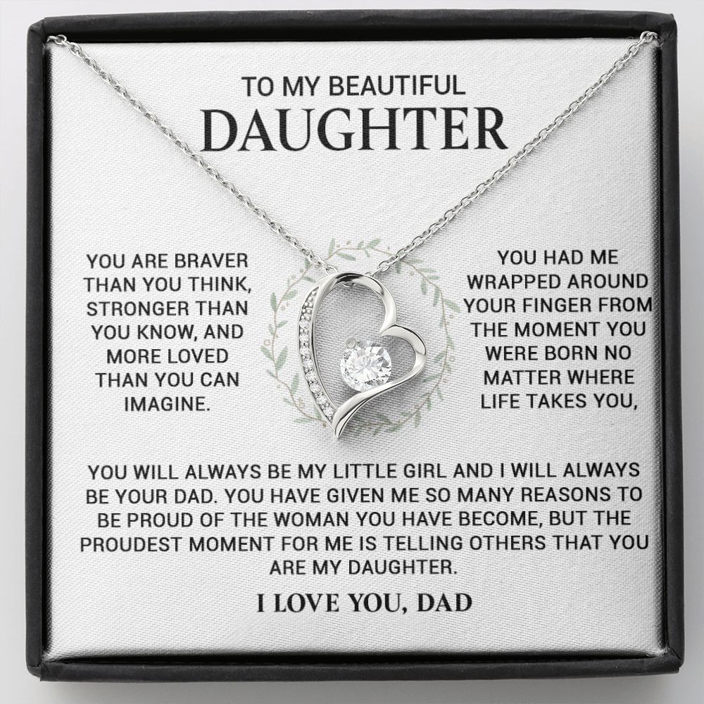 To My Daughter Necklace, Daughter Gift From Dad, Birthday Gift for Daughter