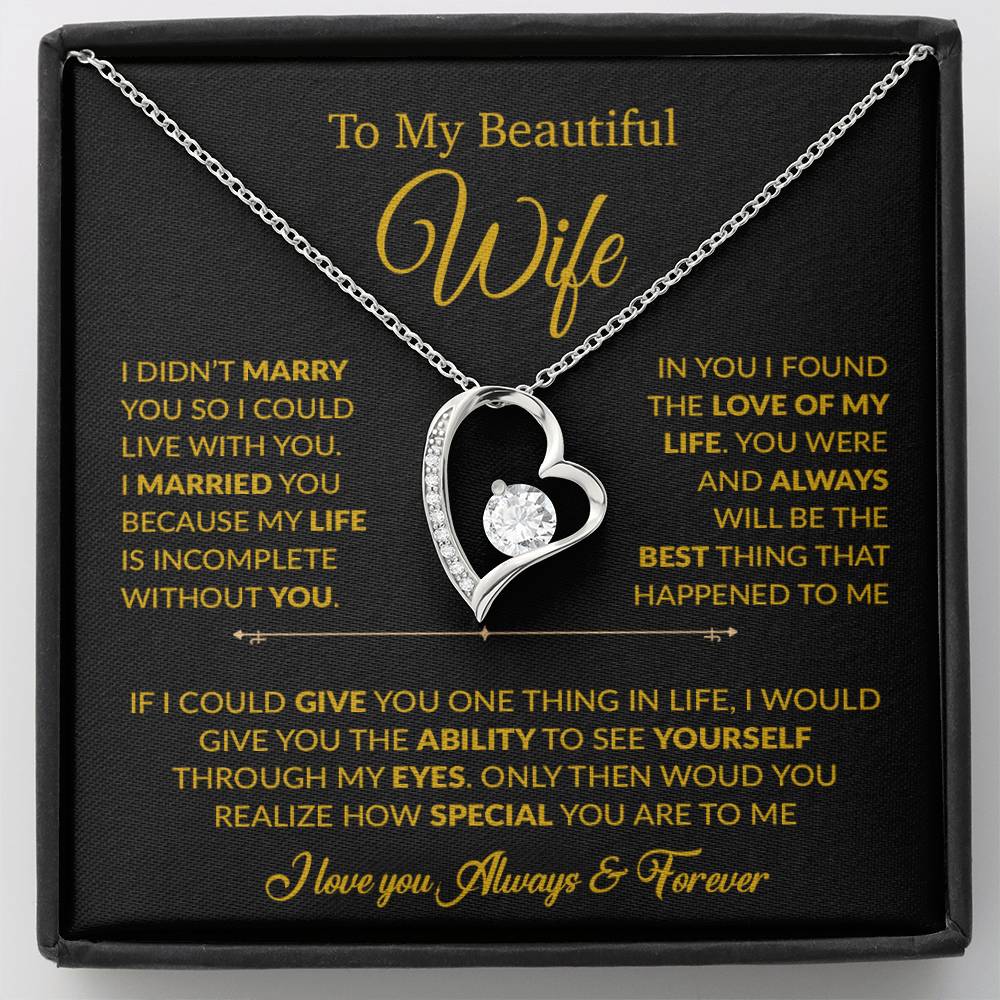 To My Wife Necklace, Gift For Wife, Anniversary Gift For Wife, Necklace For Wife 23_6_Gold