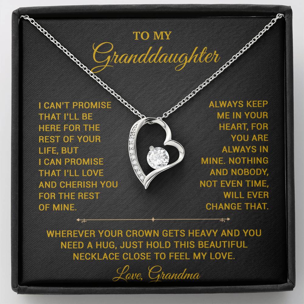 To My Granddaughter Necklace, Granddaughter Gift from Grandma, Christmas Gift 20_8_Gold