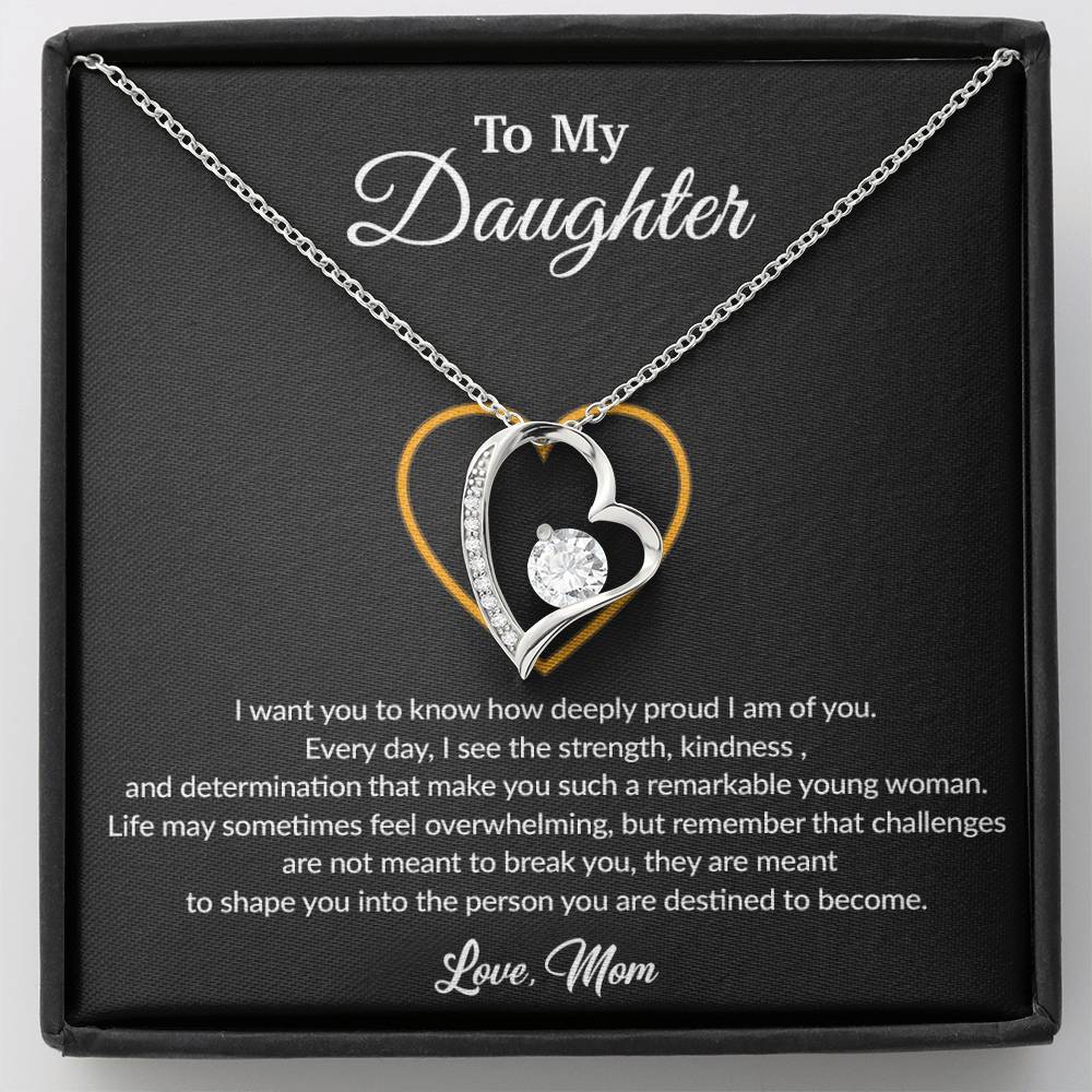 To My Daughter Necklace, Gift for Daughter from Dad, Father Daughter Necklace 10_8_Black