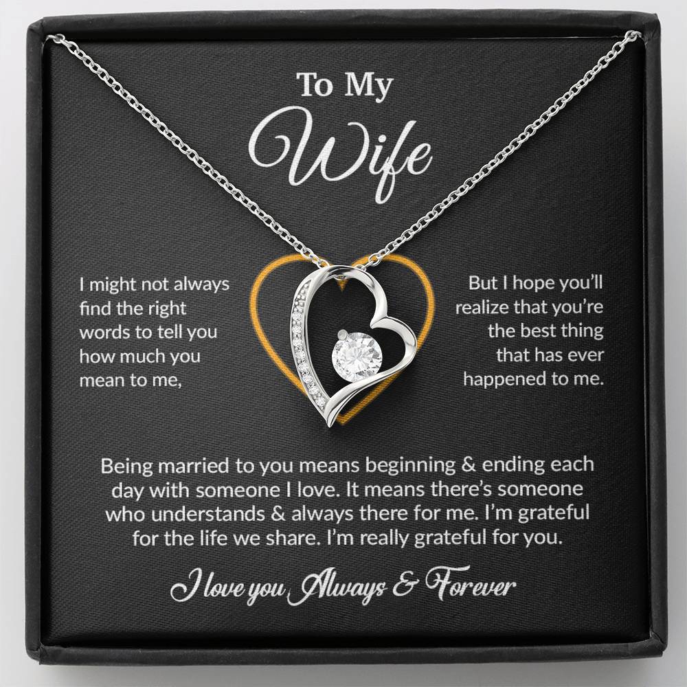To My Wife Necklace, Gift For Wife, Anniversary Gift For Wife, Necklace For Wife 15_6_Black