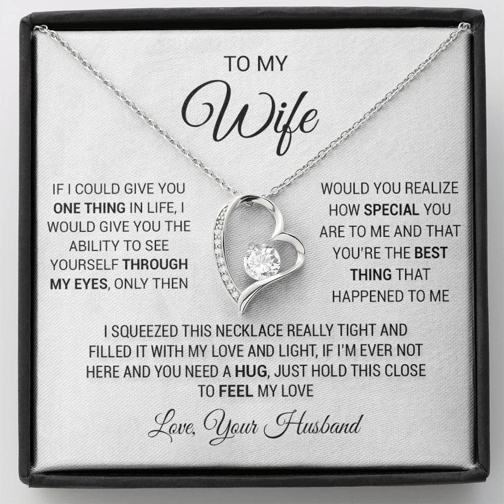To My Wife Necklace, Gift For Wife, Anniversary Gift For Wife, Christmas Gift 1_5_White