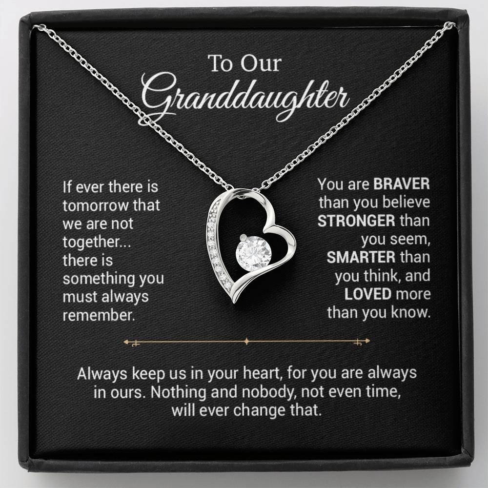 To Our Granddaughter Necklace, Christmas Gift For Granddaughter, Birthday Gift_Black