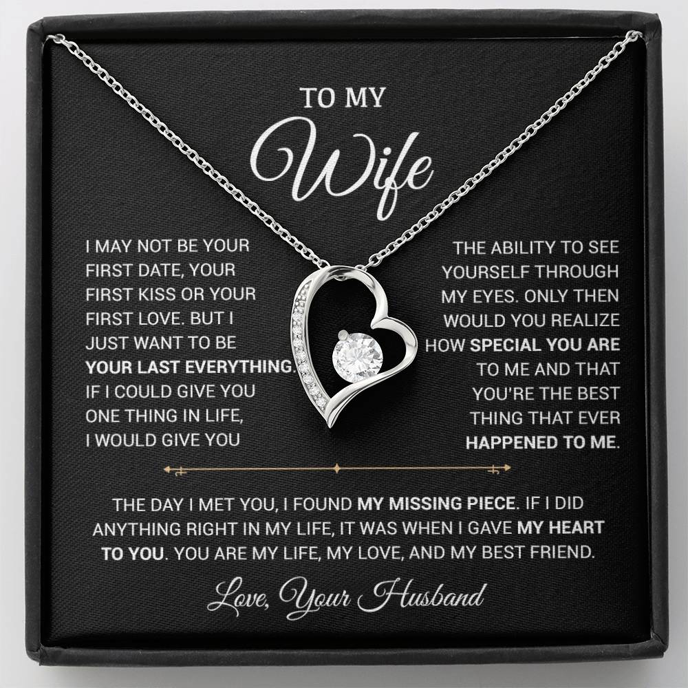 To My Wife Necklace, Gift For Wife, Anniversary Gift For Wife, Christmas Gift 17_9_Black