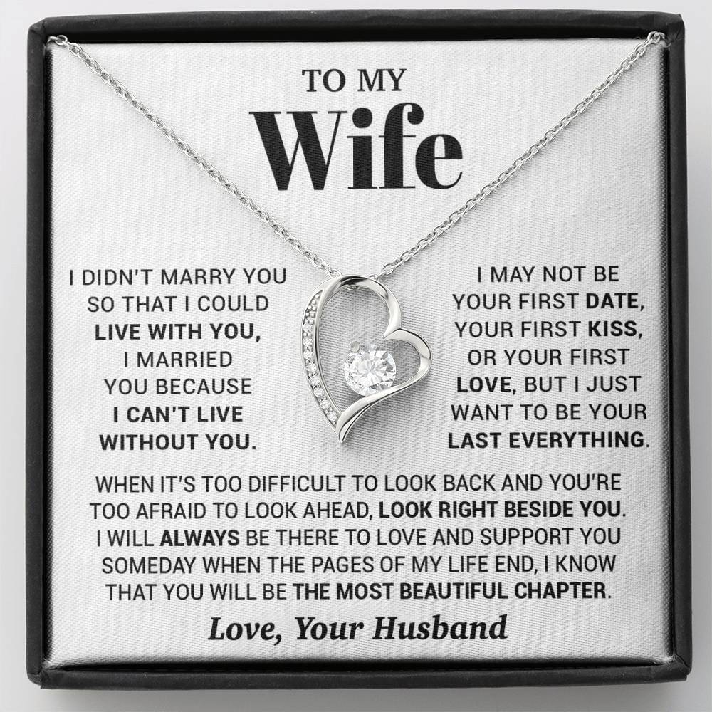 To My Wife Necklace, Christmas Gifts For Women, Anniversary Gift For Wife 28_9_White