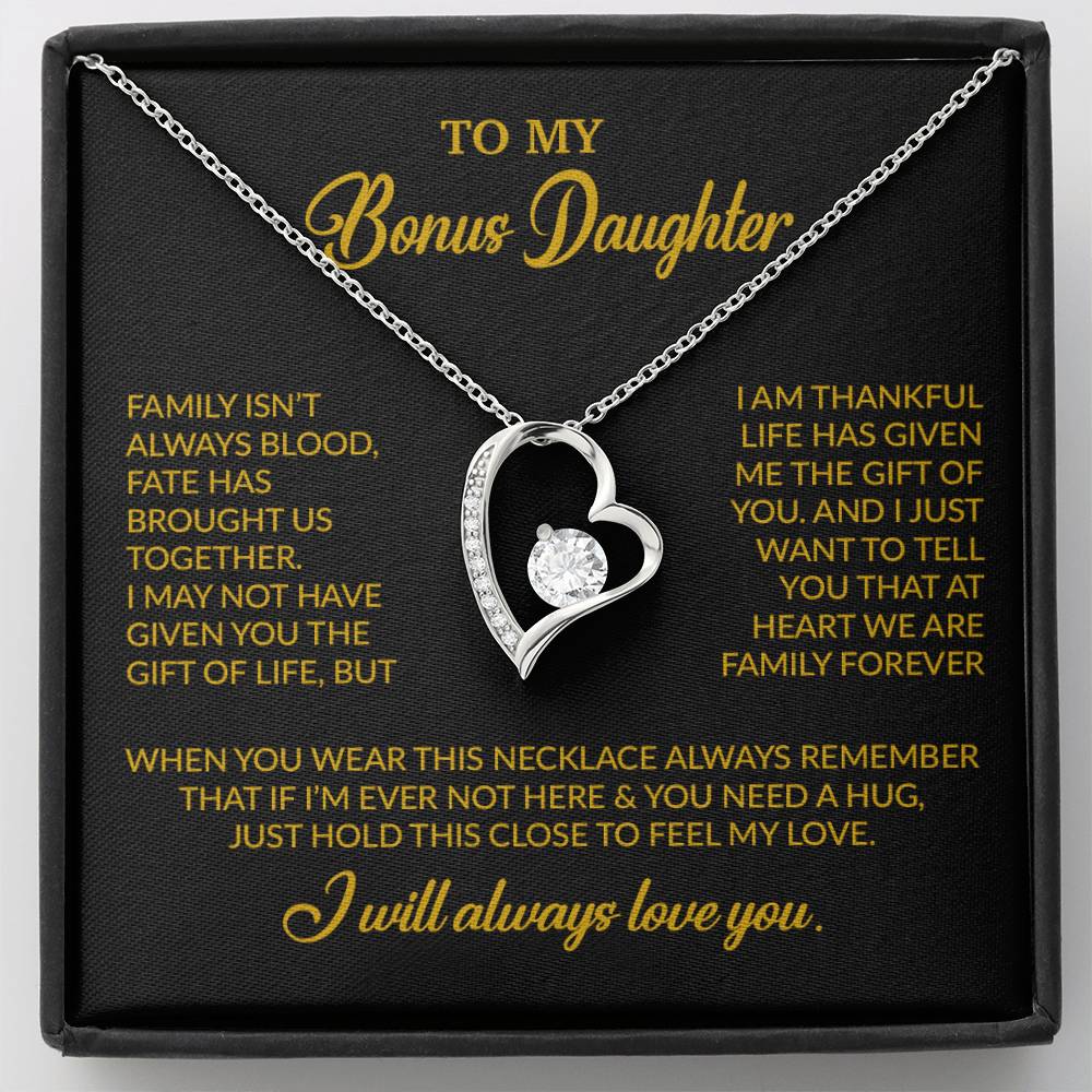 To My Bonus Daughter Necklace, Gift for Bonus Daughter, Step Daughter Birthday 2_10_Gold