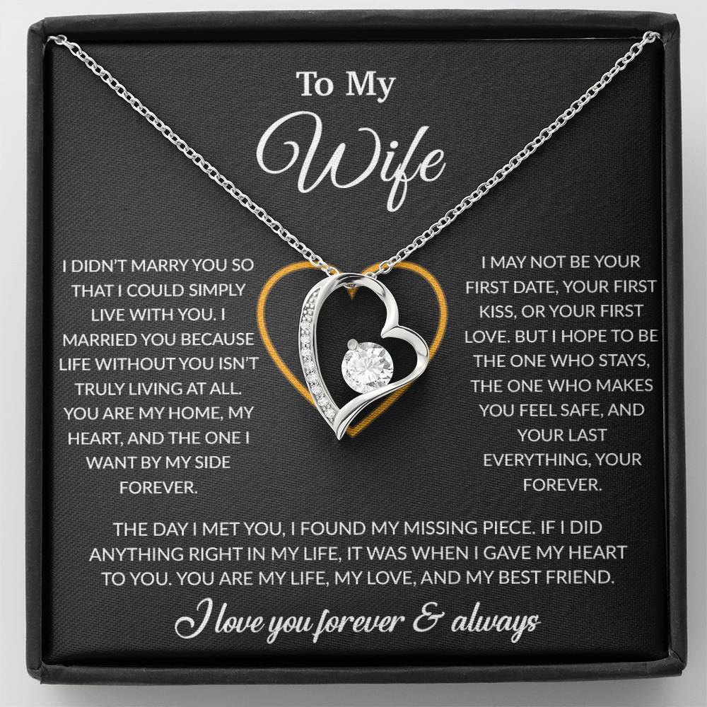 To My Wife Necklace, Gift For Wife, Anniversary Gift For Wife, Necklace For Wife 24_2_Black