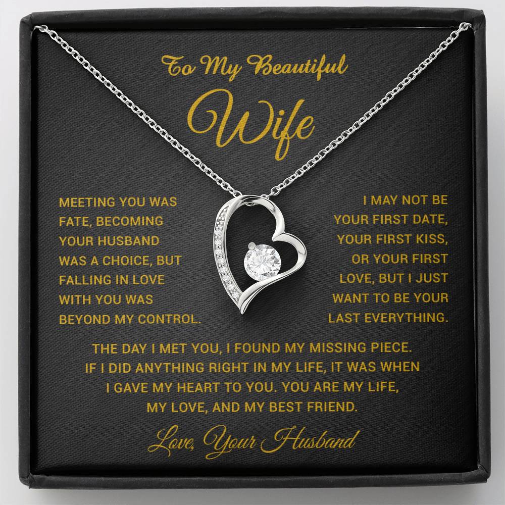 To My Wife Necklace, Gift For Wife, Anniversary Gift For Wife, Necklace For Wife 3_5_Gold