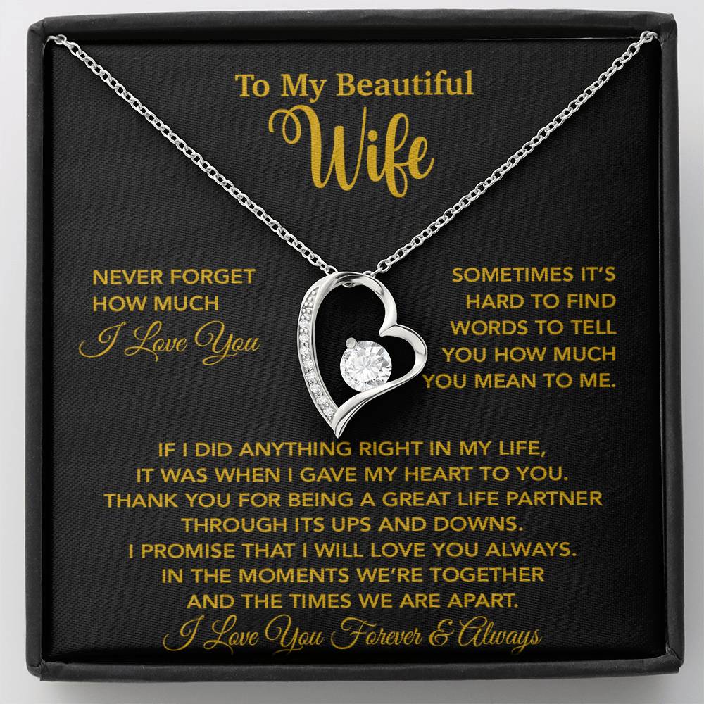 To My Wife Necklace, Christmas Gifts For Wife, Anniversary Cute Gift For Wife_Gold_25_9