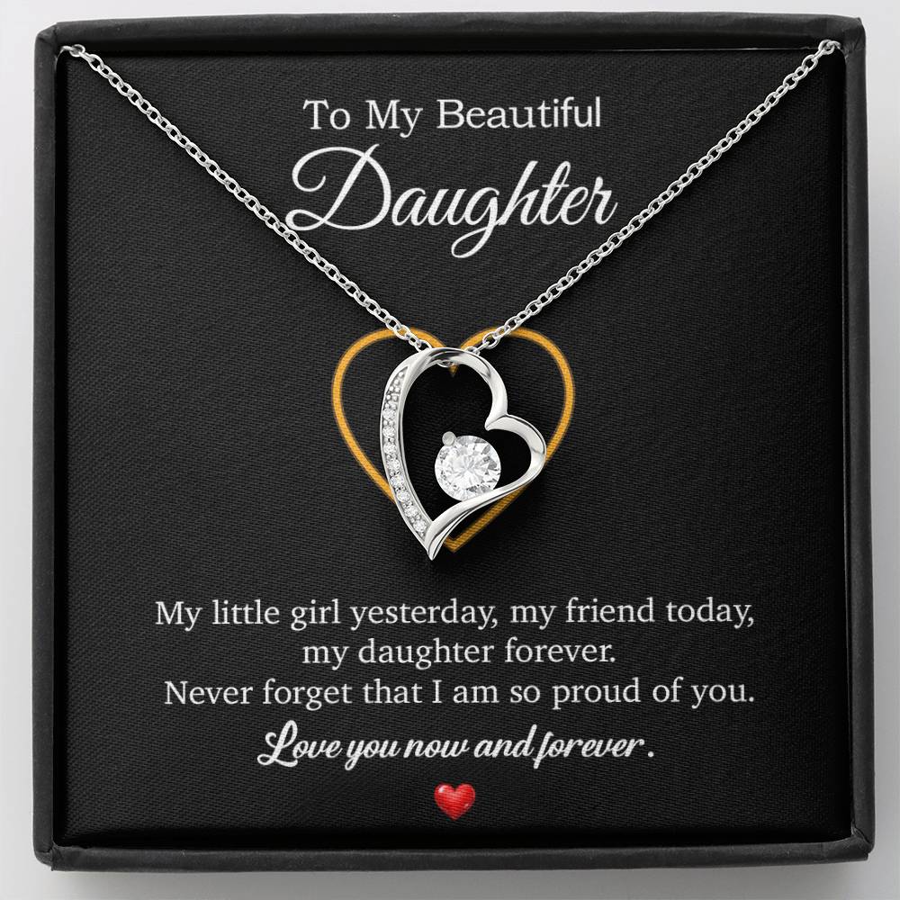 To My Daughter Necklace, Gift For Daughter From Dad, Daughter Father Necklace 10_7_Black