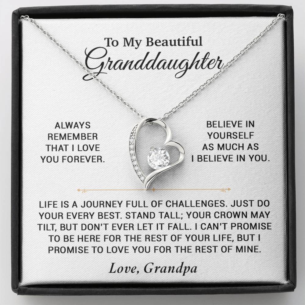 To My Granddaughter Necklace, Birthday Gift For Granddaughter, Birthday Gifts 7_6_White
