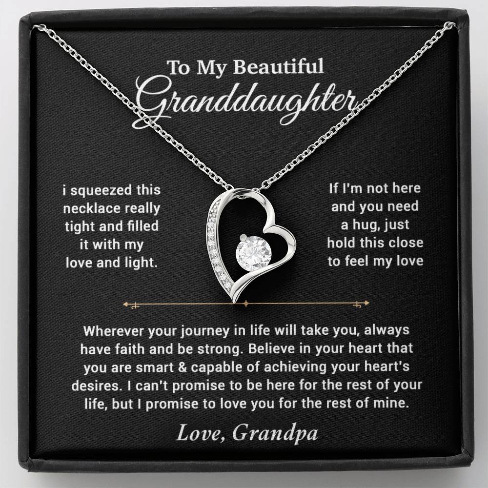 To My Granddaughter Necklace, Birthday Gift For Granddaughter, Birthday Gifts 11_6_Black