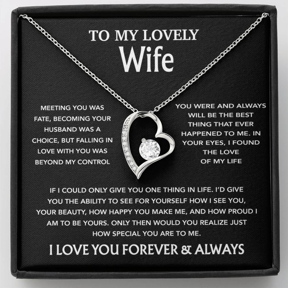 To My Wife Necklace, Christmas Gifts For Wife, Anniversary Cute Gift For Wife_Black