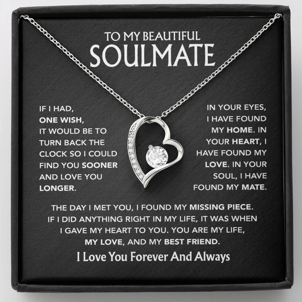 To My Soulmate Necklace, Gift For Soulmate, Anniversary Gift, Birthday Gift 3_5_Black