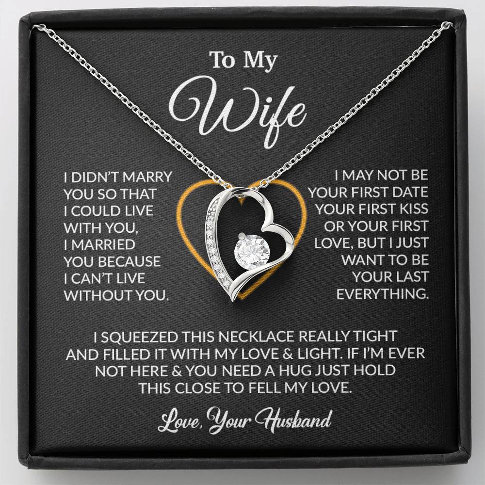 To My Wife Necklace, Wife Gift from Husband, Christmas Gift 5_12_Black