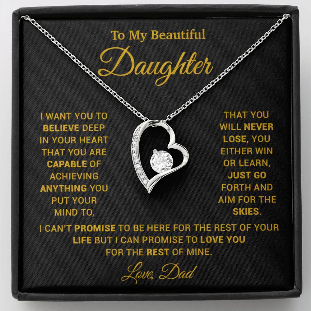 To My Daughter Necklace, Gift for Daughter from Dad, Father Daughter Necklace 26_2_Gold