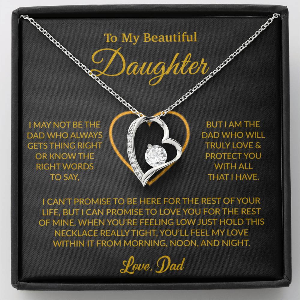 To My Daughter Necklace, Gift for Daughter from Dad, Father Daughter Necklace 16_6_Gold
