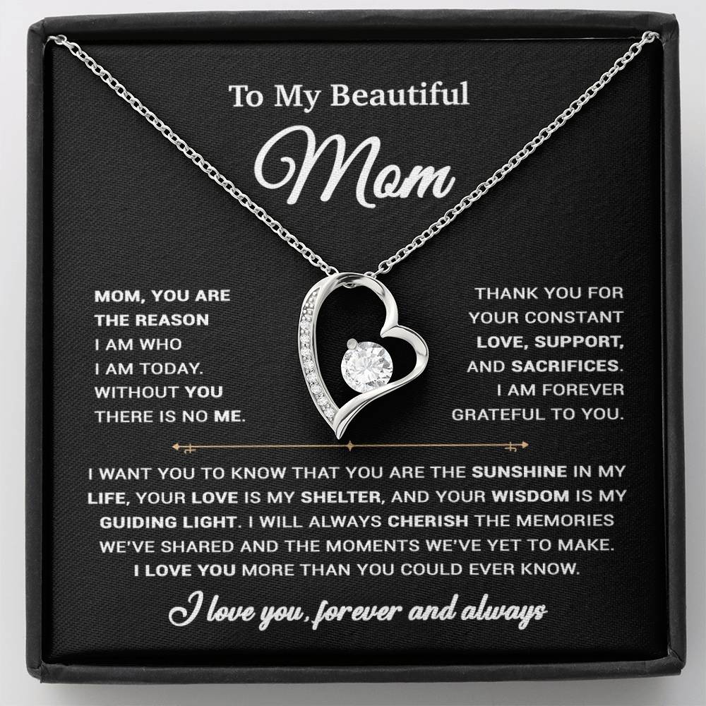 To My Mom Necklace, Sentimental Mother's Day Gift For Mom From Son 31_3_Black