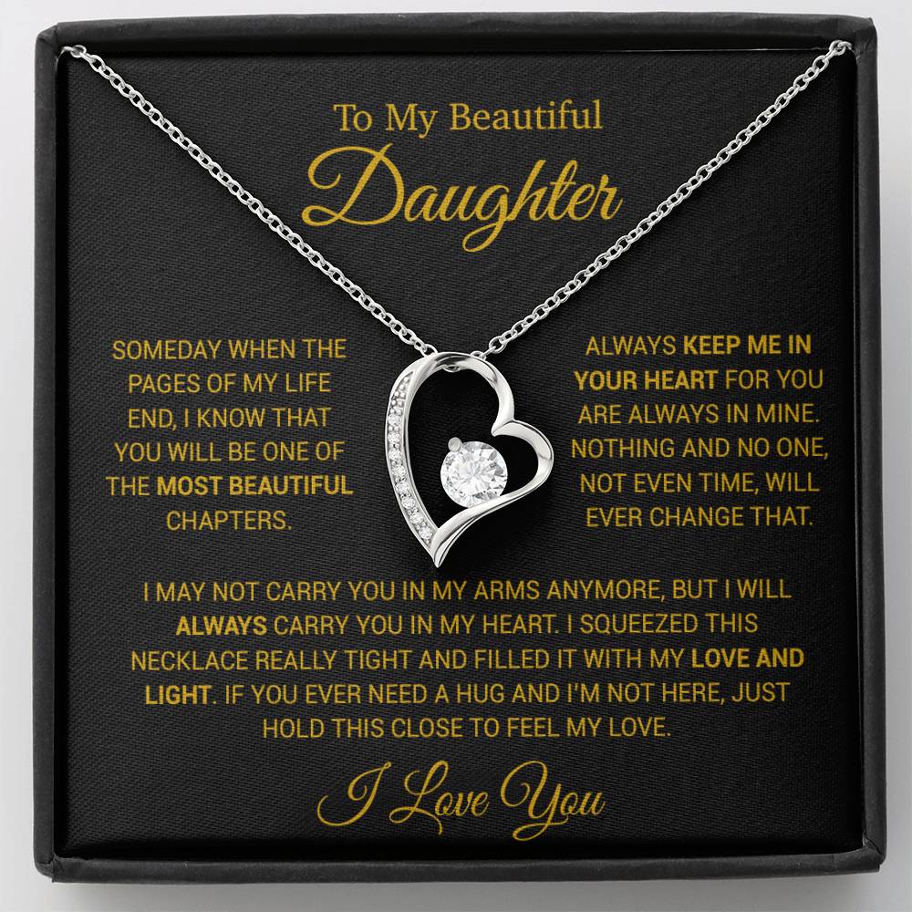 To My Daughter Necklace, Gift for Daughter from Dad, Daughter Father Necklace 14_12_Gold