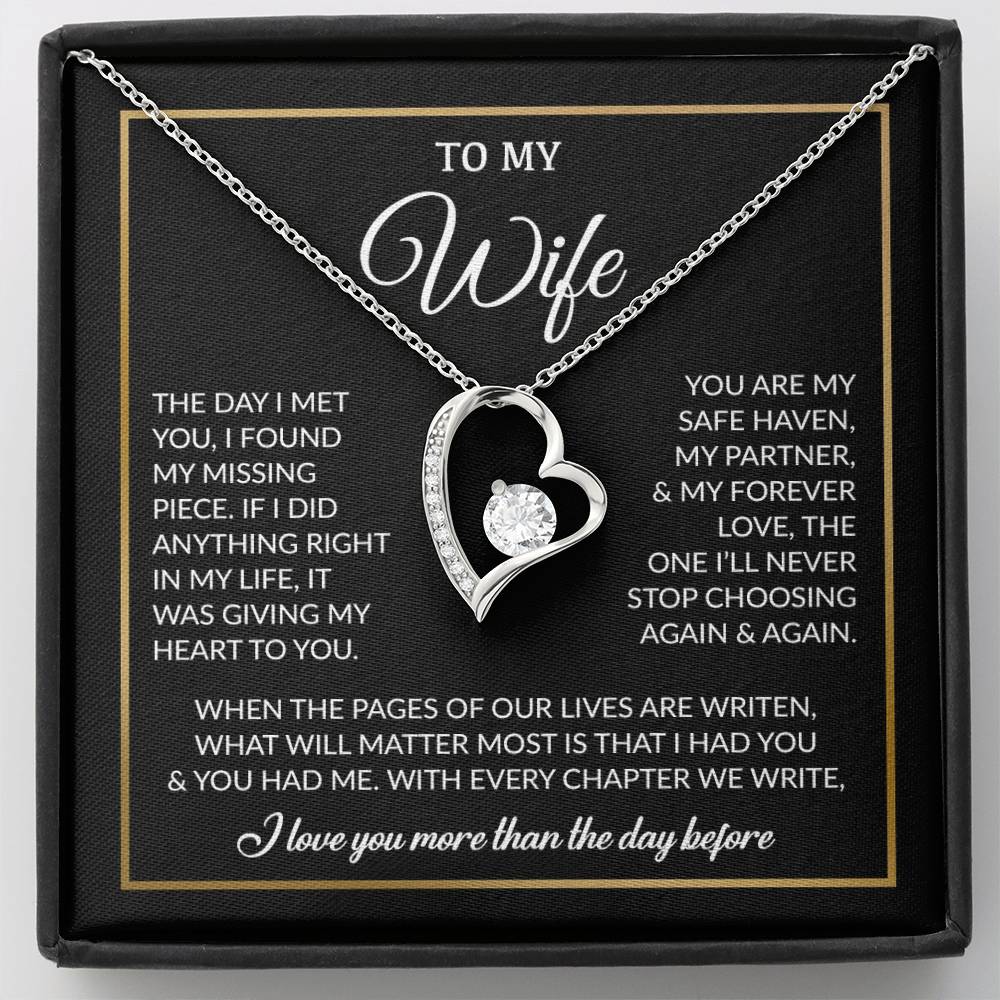 To My Wife Necklace, Gift For Wife, Anniversary Gift For Wife, Necklace For Wife 26_7_Black