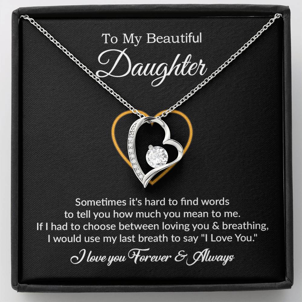 To My Daughter Necklace, Gift For Daughter From Dad, Daughter Father Necklace 22_7_Black