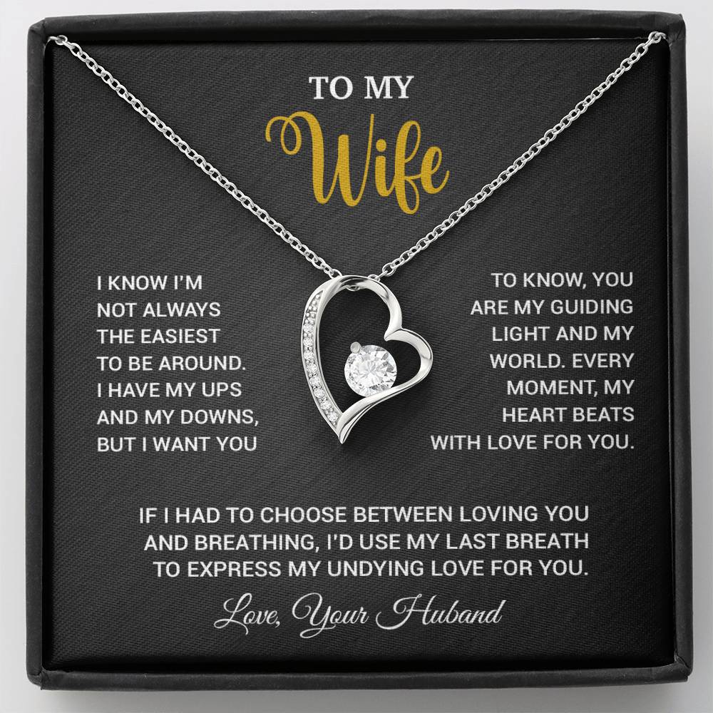 To My Wife Necklace, Gift For Wife, Anniversary Gift For Wife, Necklace For Wife 16_9_Black