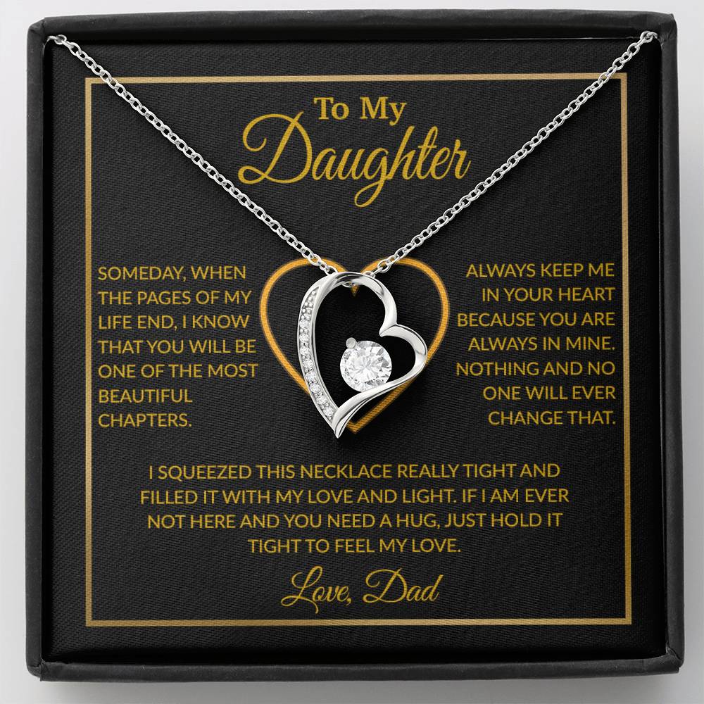 To My Daughter Necklace, Gift For Daughter From Dad, Daughter Father Necklace 7_12_Gold