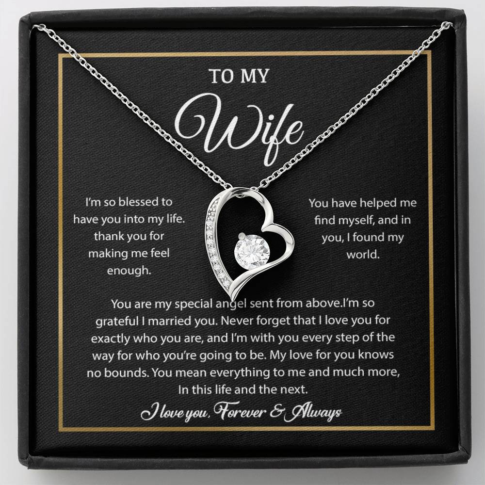 To My Wife Necklace, Gift For Wife, Anniversary Gift For Wife, Necklace For Wife 21_7_Black
