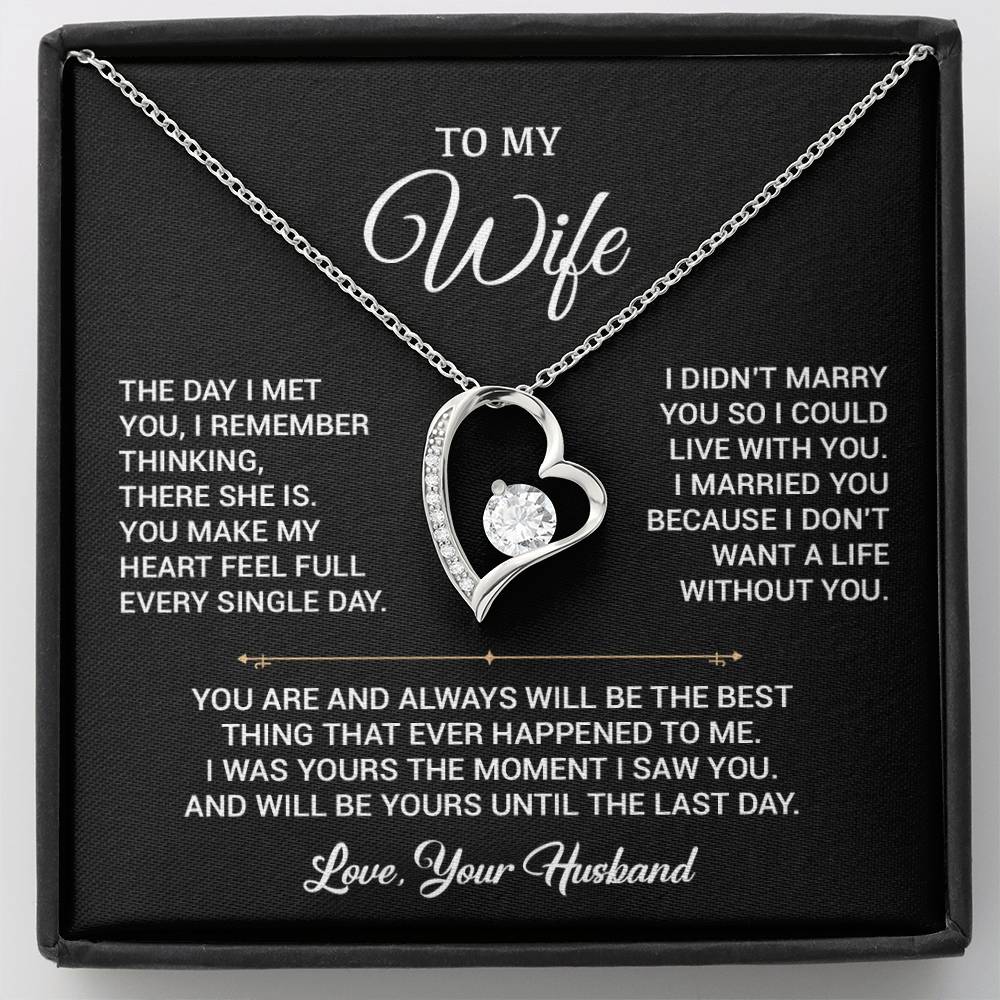 To My Wife Necklace, Gift For Wife, Anniversary Gift For Wife, Christmas Gift 19_9_Black