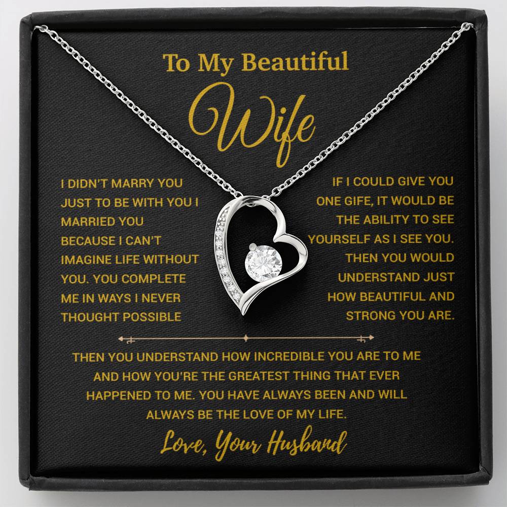 To My Wife Necklace, Christmas Gifts For Women, Anniversary Gift For Wife 11_9_Gold