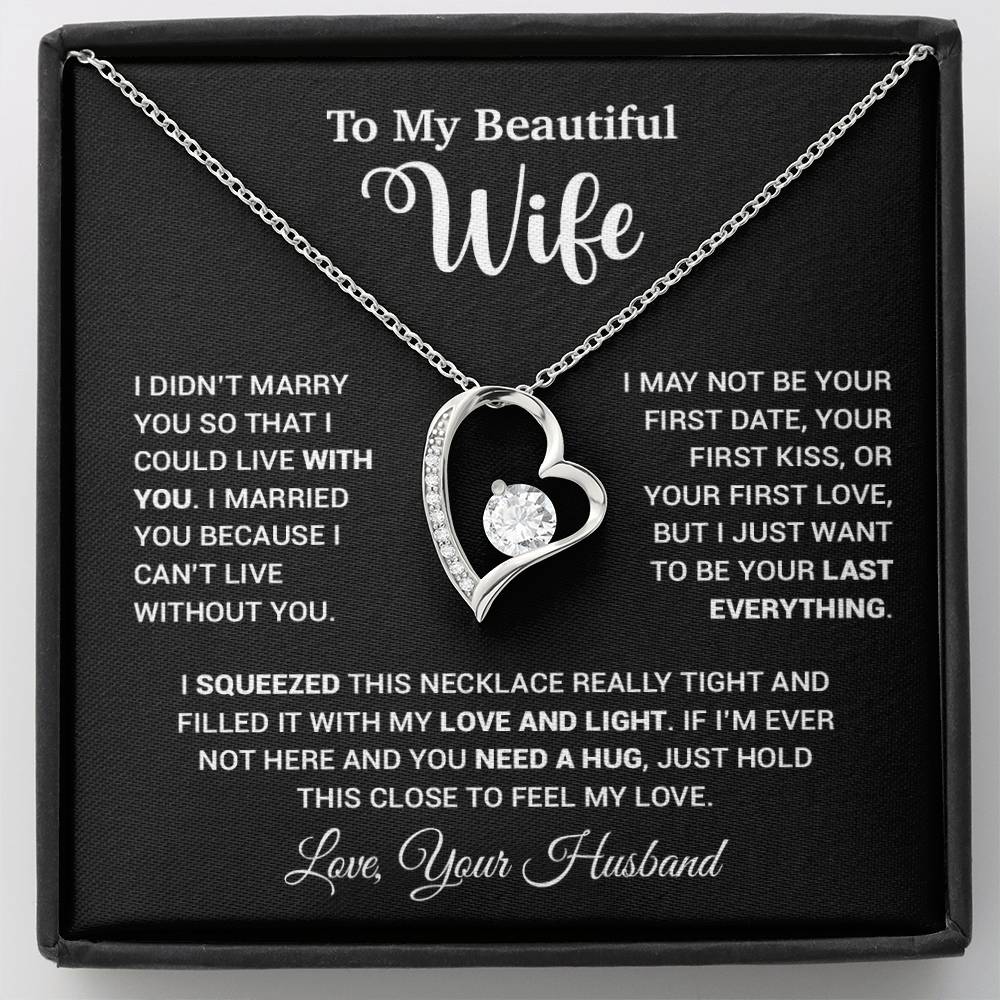 To My Wife Necklace, Wife Gift From Husband, Wife Husband Necklace, Christmas Gift 25_9_Black