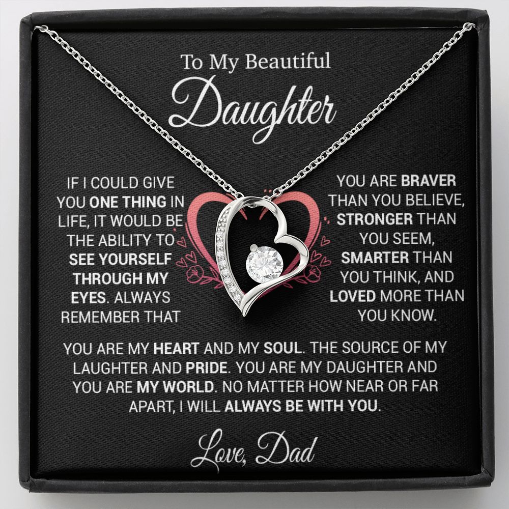 To My Daughter Necklace from Dad, Necklace for Daughter from Dad, Father Daughter Necklace