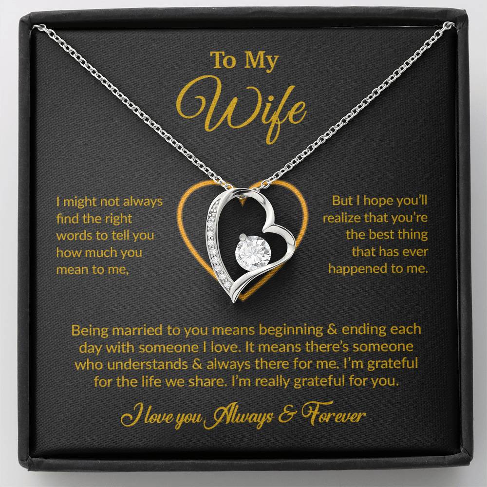 To My Wife Necklace, Gift For Wife, Anniversary Gift For Wife, Necklace For Wife 15_6_Gold