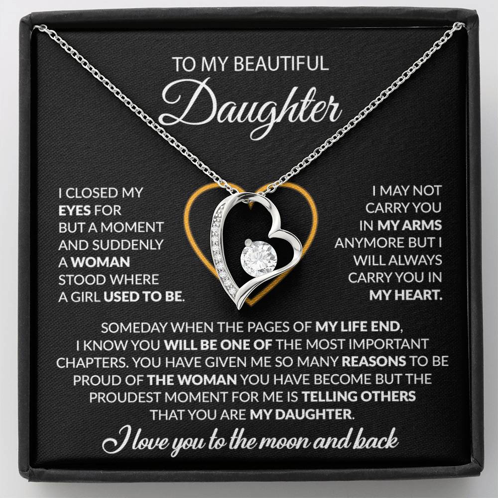 To My Daughter Necklace, Gift For Daughter From Dad, Daughter Father Necklace 9_12_Black