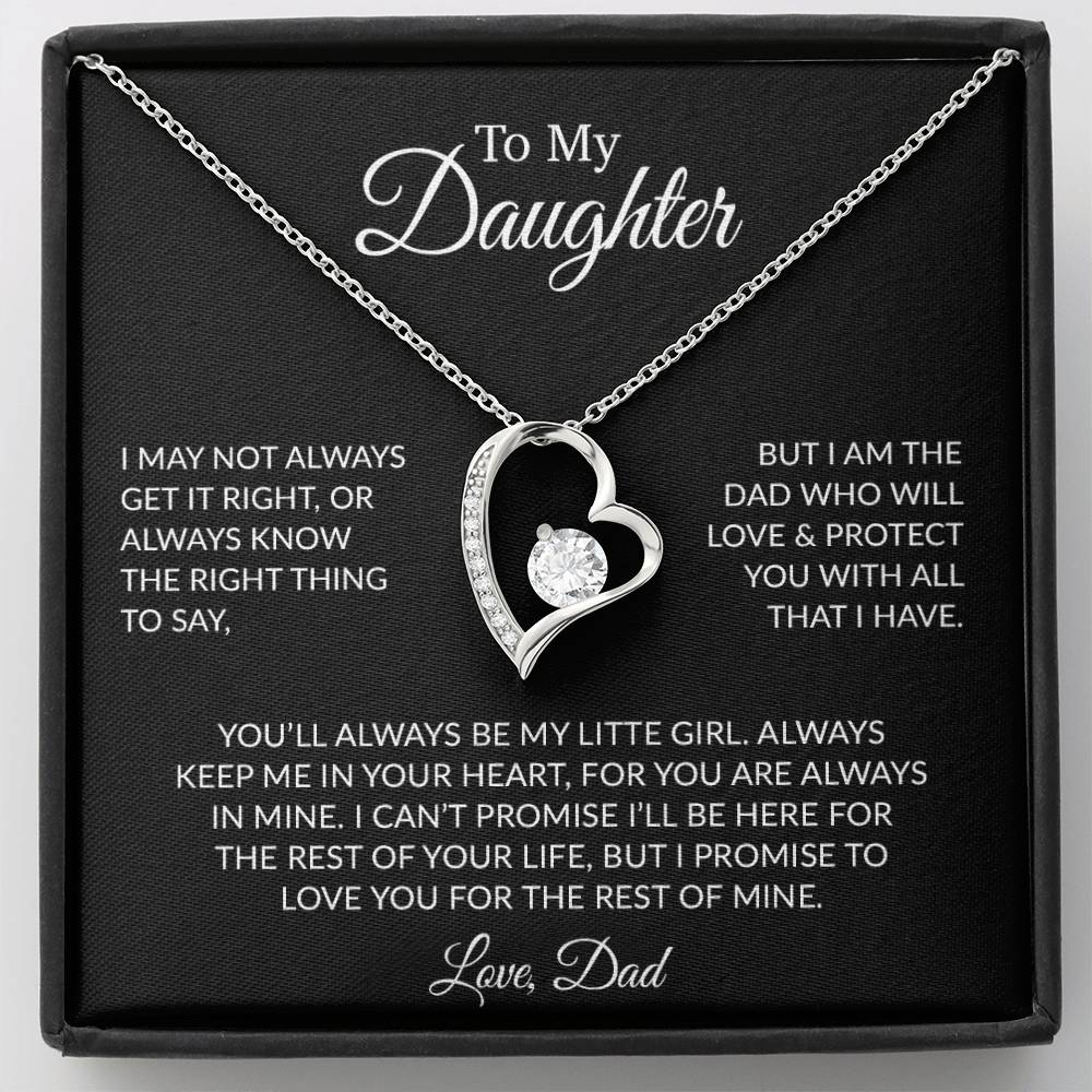 To My Daughter Necklace Gift for Daughter from Dad,Daughter Father Necklace 17_6_Black