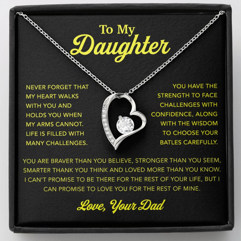 To My Daughter Necklace, Gift for Daughter from Dad, Father Daughter Necklace 3_12_gold