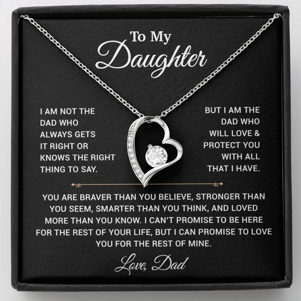 To My Daughter Necklace, Gift for Daughter from Dad, Father Daughter Necklace 3_4_Black