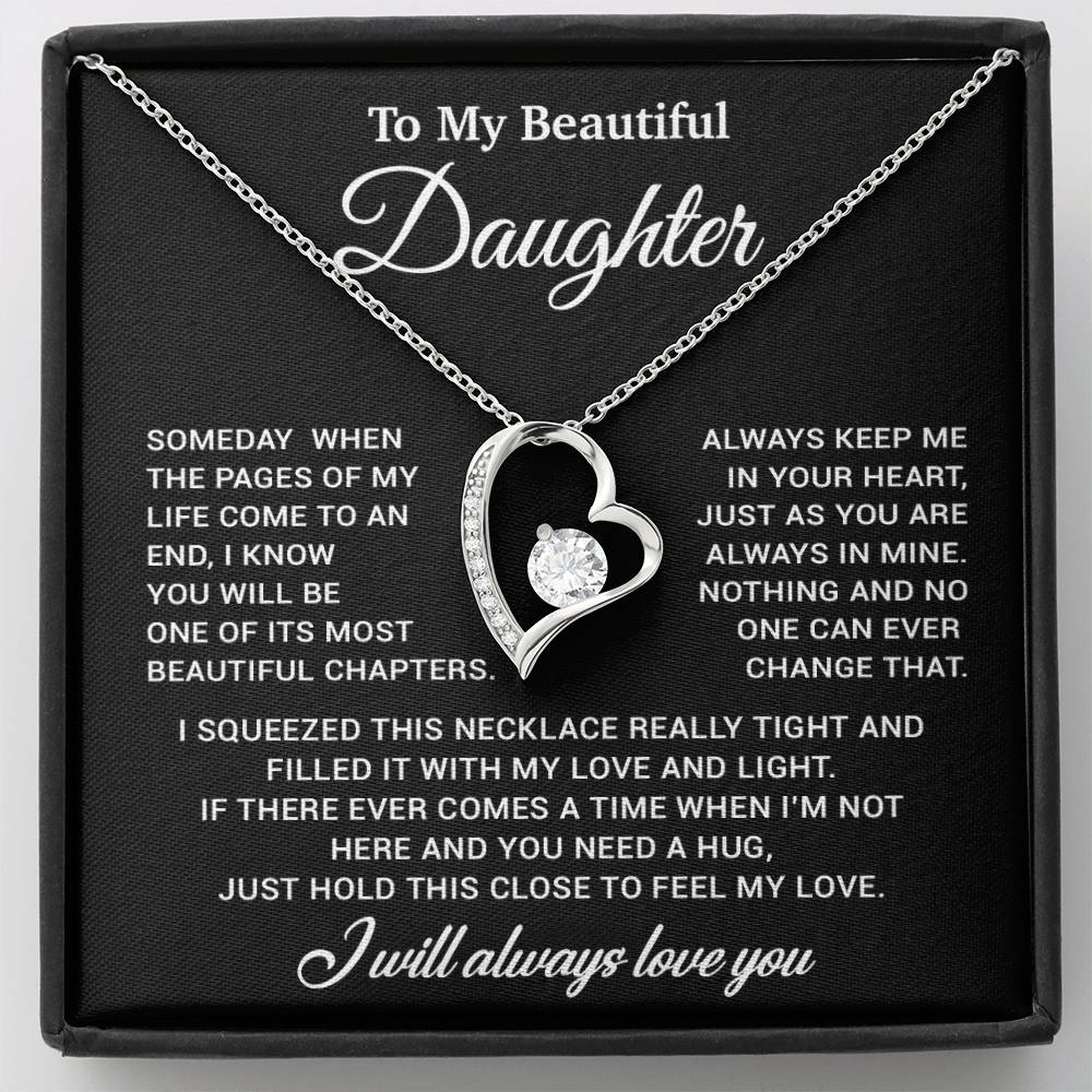 To My Daughter Necklace, Gift for Daughter from Dad, Father Daughter Necklace 7_11_Gold