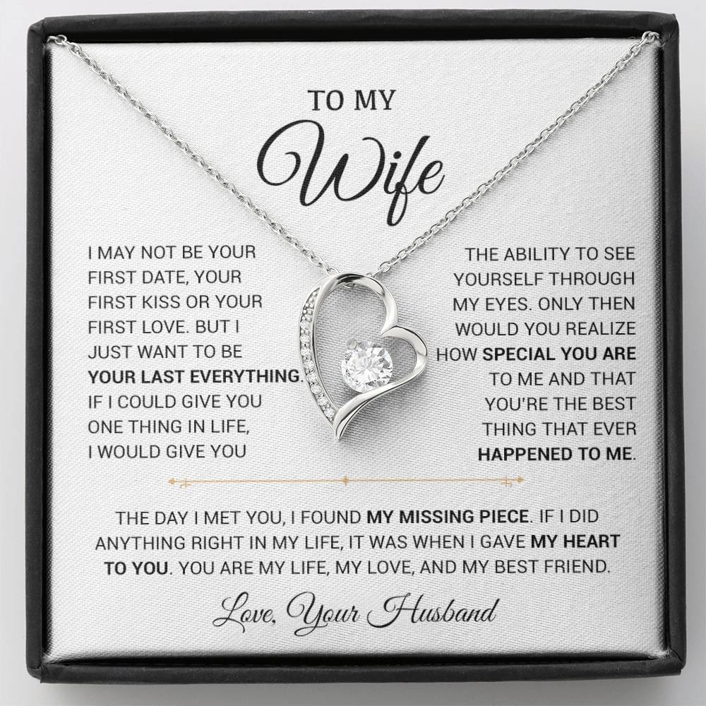 To My Wife Necklace, Gift For Wife, Anniversary Gift For Wife, Christmas Gift 17_9_White
