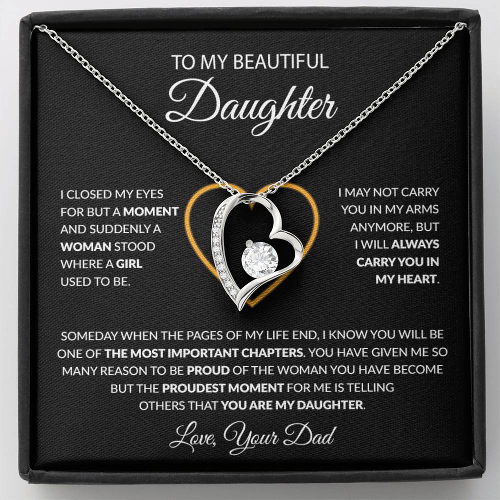 To My Daughter Necklace, Gift For Daughter From Dad, Daughter Father Necklace 8_12_Black