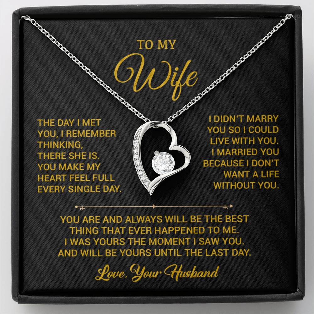 To My Wife Necklace, Gift For Wife, Anniversary Gift For Wife, Christmas Gift 19_9_Gold