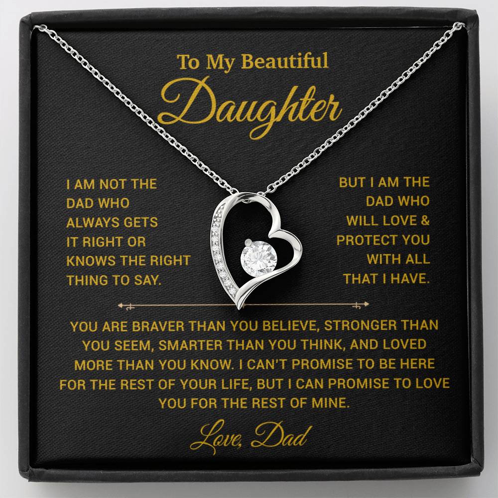 To My Daughter Necklace, Gift for Daughter from Dad, Father Daughter Necklace 19_11_Gold