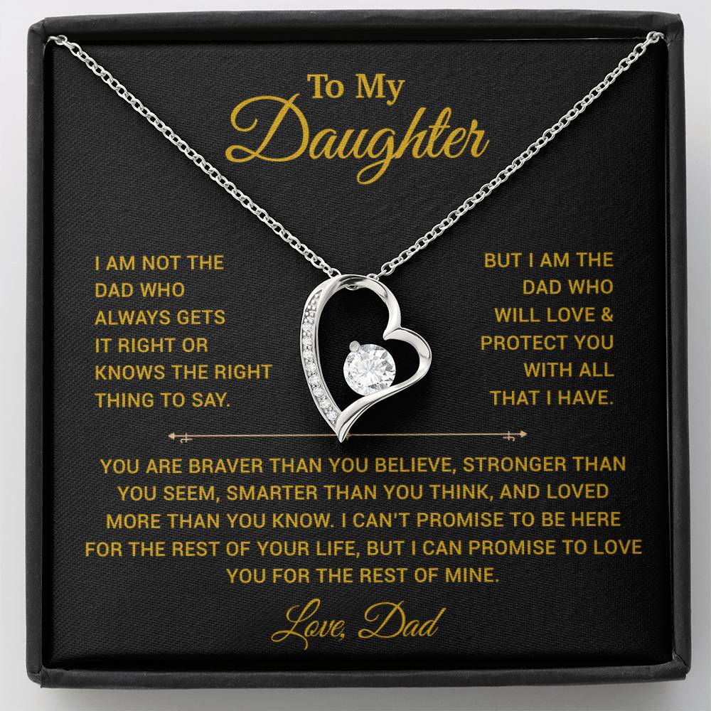To My Daughter Necklace, Gift for Daughter from Dad, Father Daughter Necklace 3_4_Gold