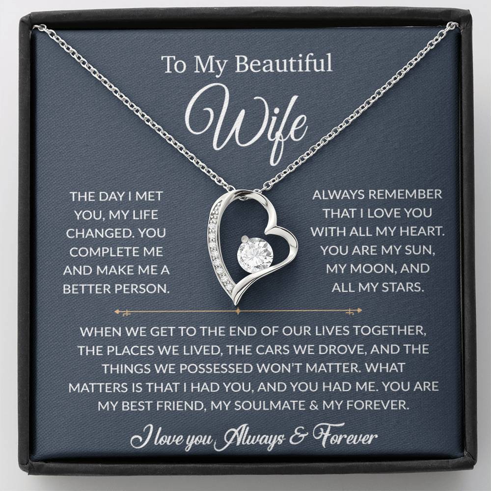 To My Wife Necklace, Gift For Wife, Anniversary Gift For Wife, Necklace For Wife 26_6_Blue