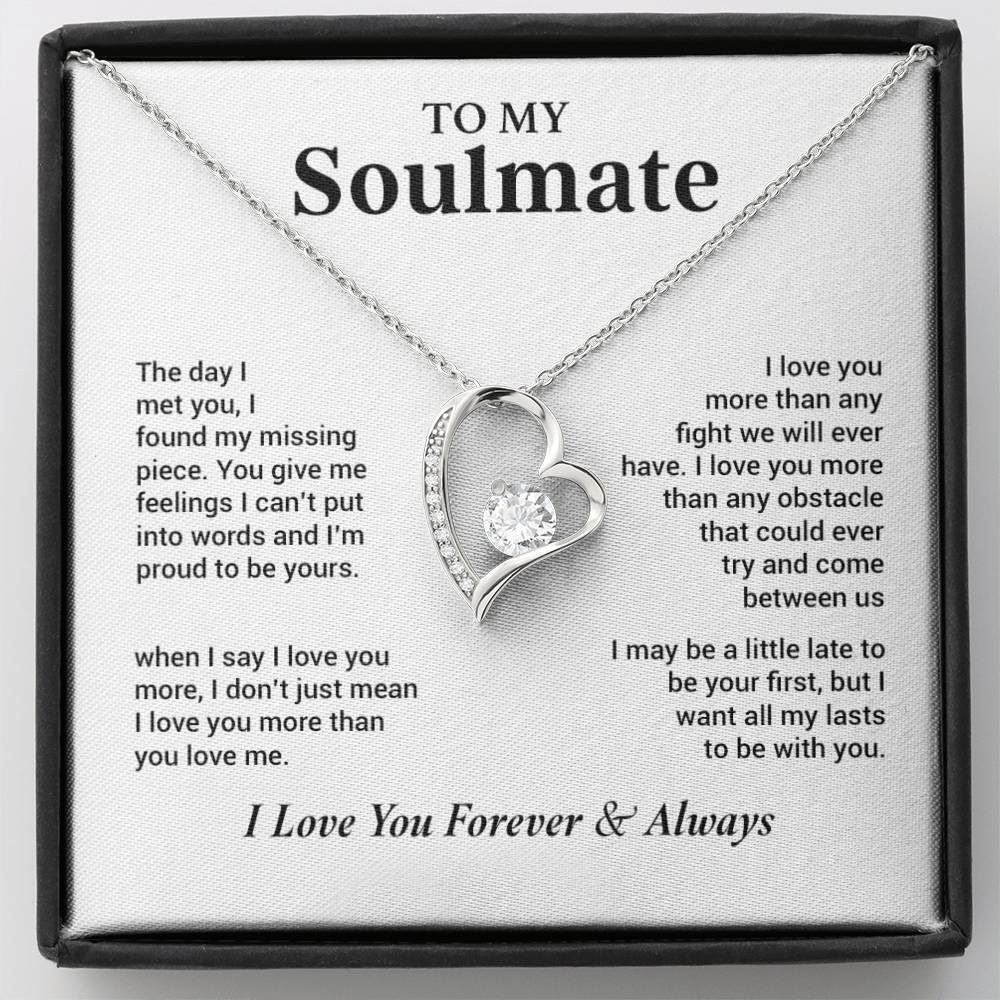 To My Soulmate Necklace, Gift for Wife, Girlfriend, Anniversary Gift, Christmas Gift 28_11_White