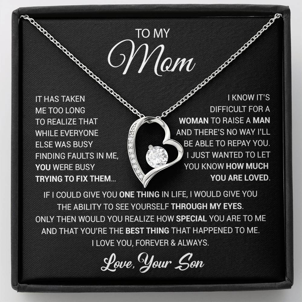 To My Mom Necklace, Mama, Gift From Son For Birthday, Mother 's Day Gift 26_2_Black