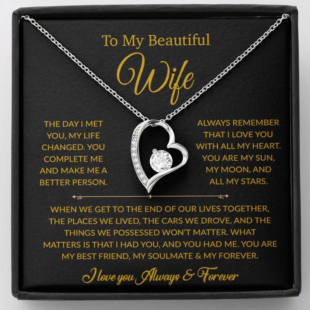 To My Wife Necklace, Gift For Wife, Anniversary Gift For Wife, Necklace For Wife 26_6_Gold